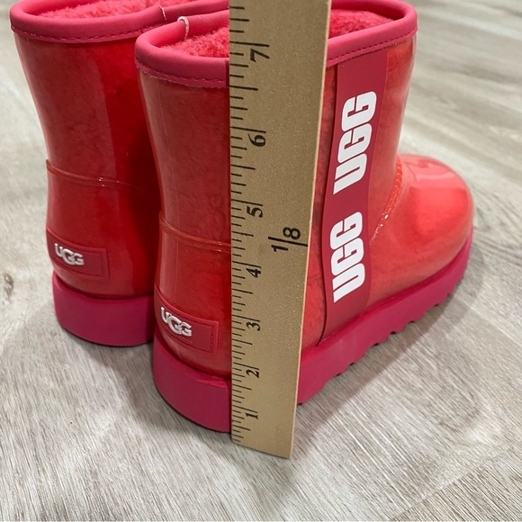 NEW! UGG New Classic Mini Waterproof Clear Boot Hibiscus Pink - Picture 11 of 15